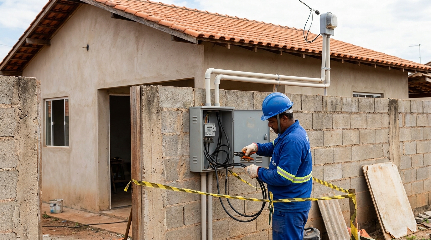 Eletricista instalando padrao de energia em Goiânia‑GO