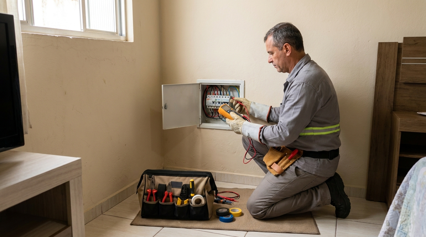 Eletricista trabalhando em Goiânia‑GO
