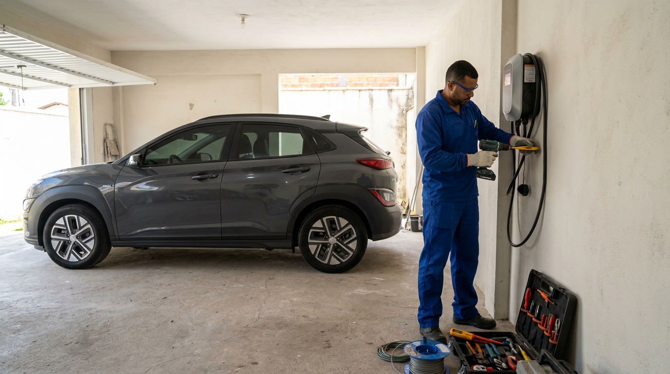 Instalacao de carregador de carro eletrico em Goiânia‑GO