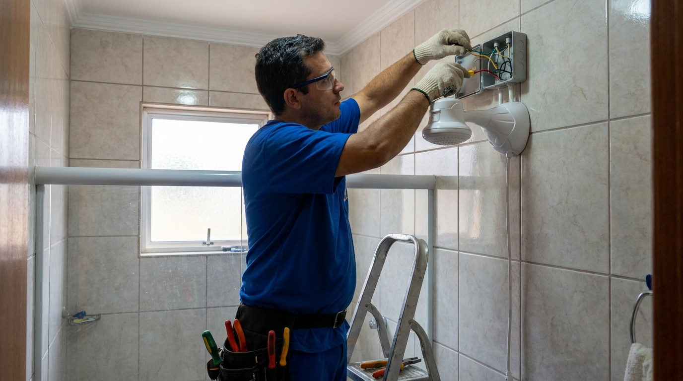 Instalacao de chuveiro eletrico profissional em Goiânia‑GO