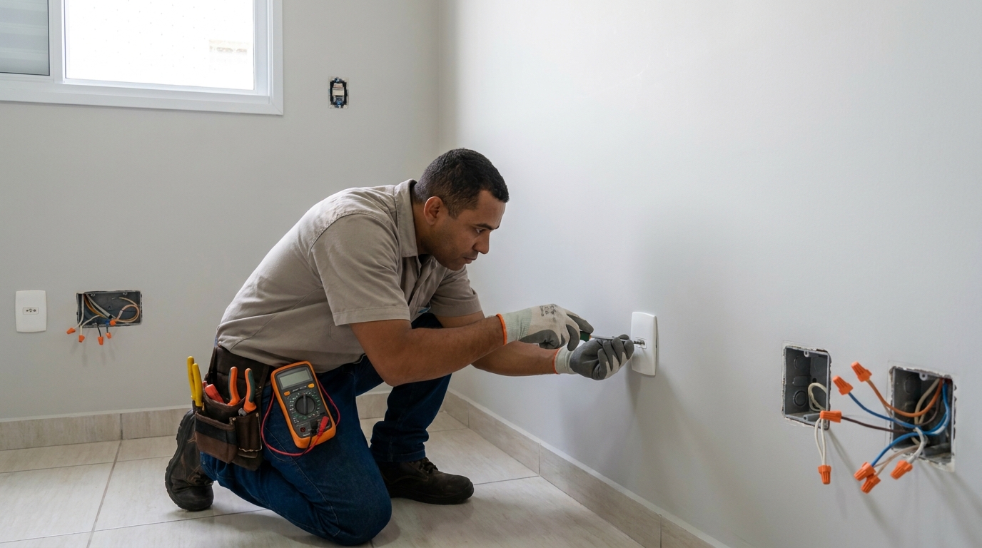 Instalacao de tomada e interruptor em Goiânia‑GO