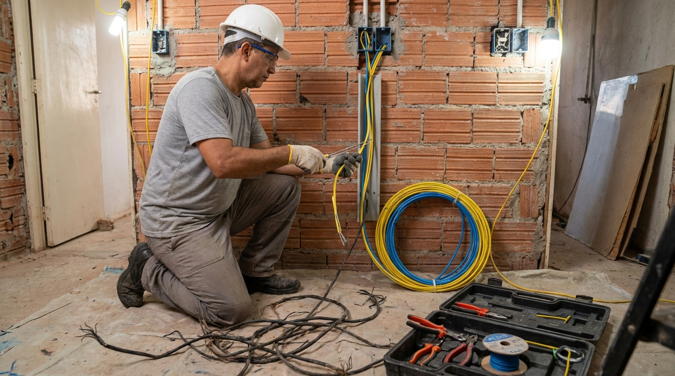 Troca de fiacao eletrica residencial em Goiânia‑GO